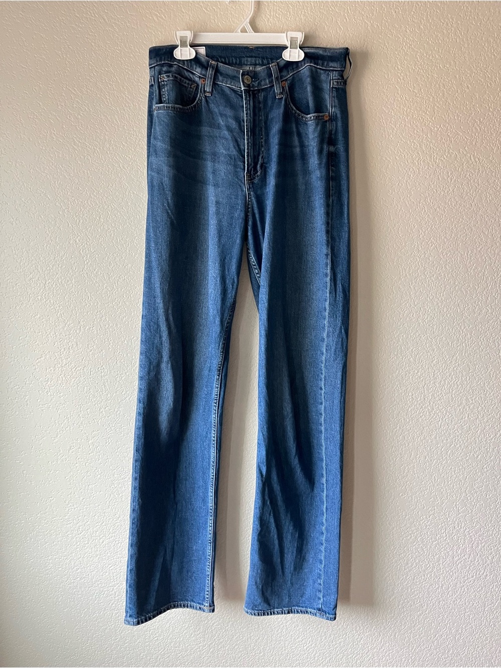 GAP Women’s 90s High Rise Loose Fit Baggy Straight Medium Tall Blue Denim